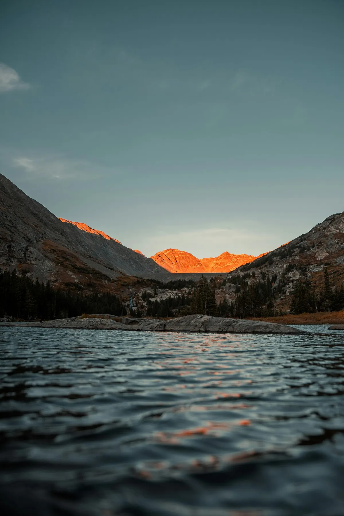 Blue Lakes, Colorado, an alpine lake surrounded by mountains